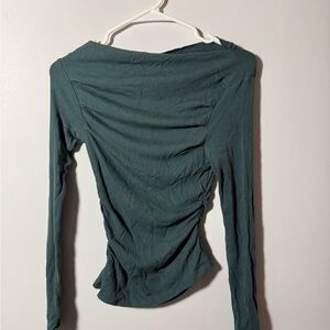 Elegant Teal Long Sleeve Top